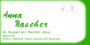 anna mascher business card